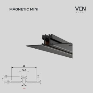 Thanh ray âm Magnetic Mini MVT1006C-1000L
